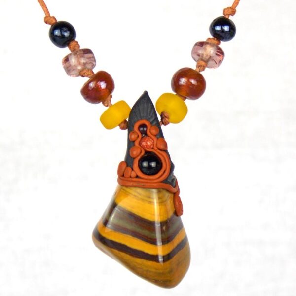 Small Tigers Eye with Obsidian and Red Goldstone